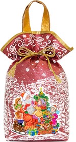 Мешочек с двумя ручками красный (блеск) УТ0402