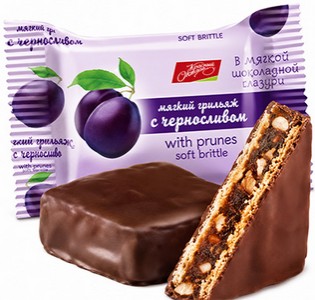 Мягкий грильяж с черносливом